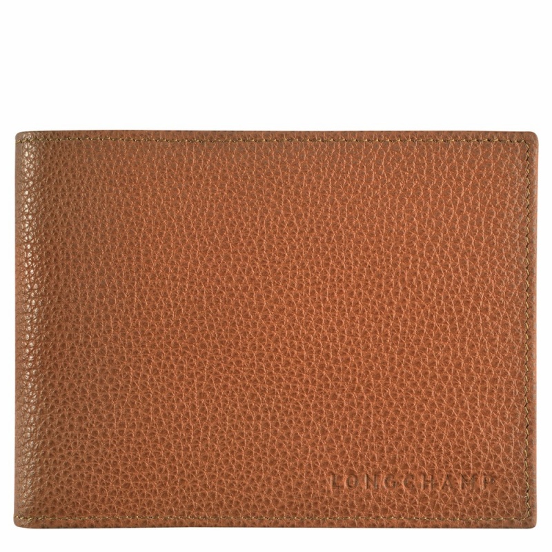 Brown Longchamp Le Foulonne Men's Wallets